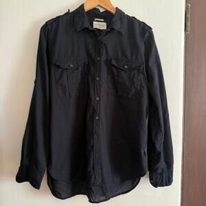 DENIM & SUPPLY Ralph Lauren | Black Cotton Button Down Utility Shirt Extra Large